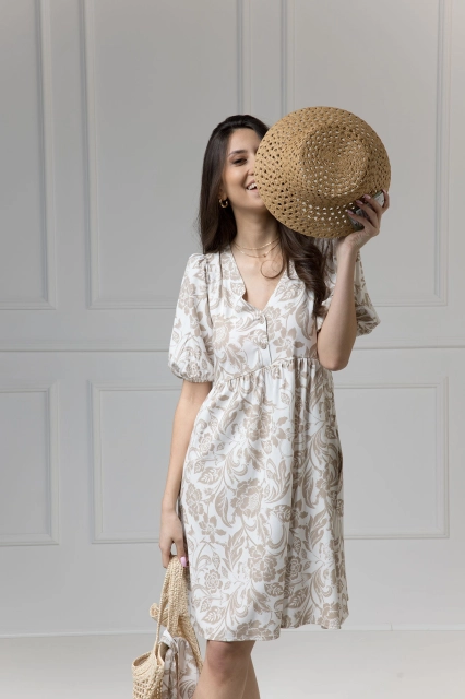 WUALAA Women - Apaszka Rustic Symphony Latte/White