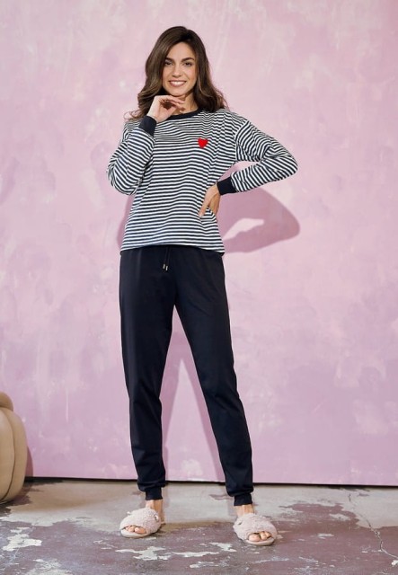 Bawełniana piżama damska z długim rękawem Trudy | Taro 3219