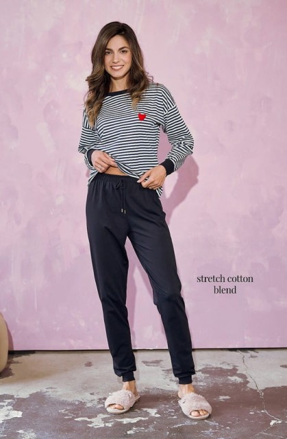 Bawełniana piżama damska z długim rękawem Trudy | Taro 3219