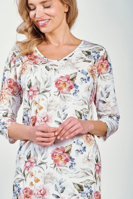 Bawełniana koszula nocna w duże kwiaty Louisa | Taro 3248