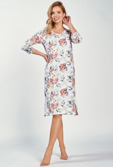 Bawełniana koszula nocna w duże kwiaty Louisa | Taro 3248