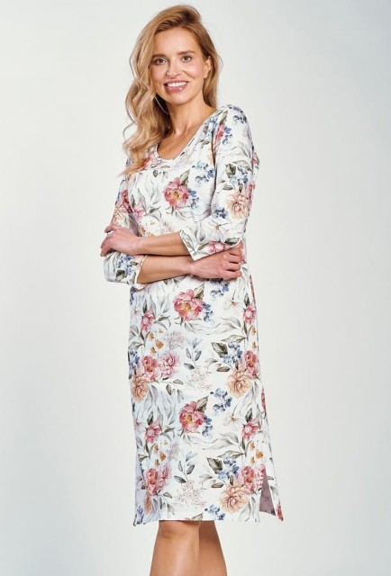 Bawełniana koszula nocna w duże kwiaty Louisa | Taro 3248