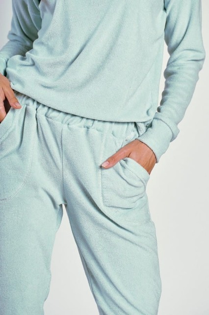 Piżama damska Jessie w miętowym kolorze z frotte | Taro 3243