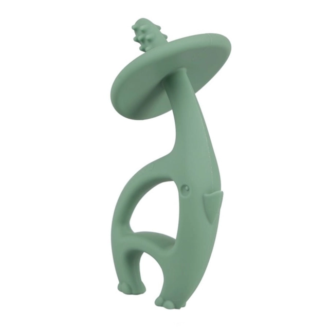 Gryzak silikonowy Dancing elephant light green | Mombella 00504