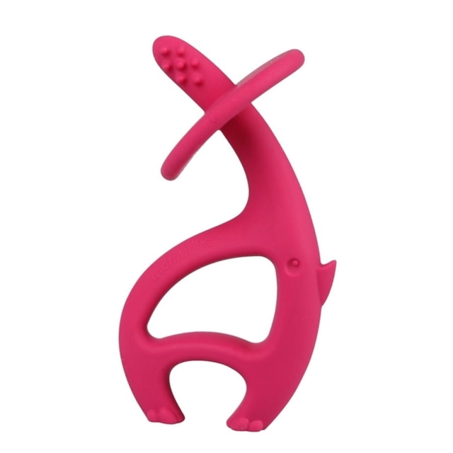 Gryzak silikonowy Dancing elephant dark pink | Mombella 00505