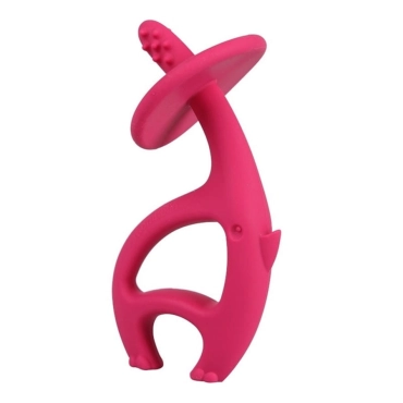 Gryzak silikonowy Dancing elephant dark pink | Mombella  00505