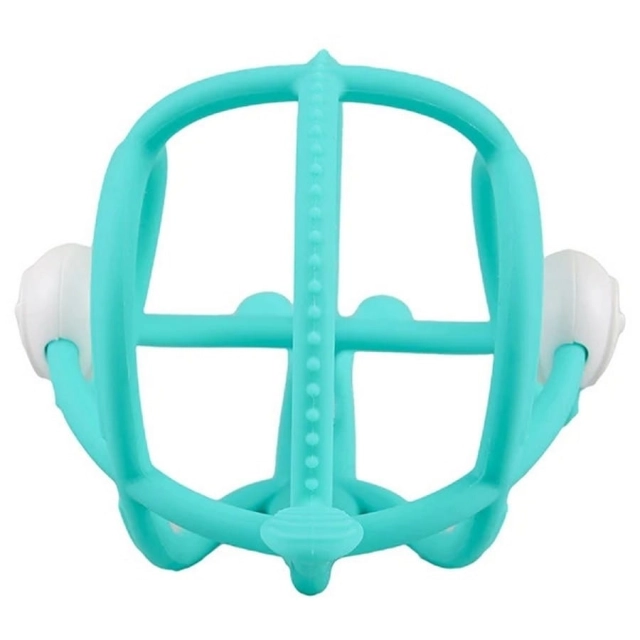 Gryzak silikonowy z grzechotką ślimak teal | Mombella 00604