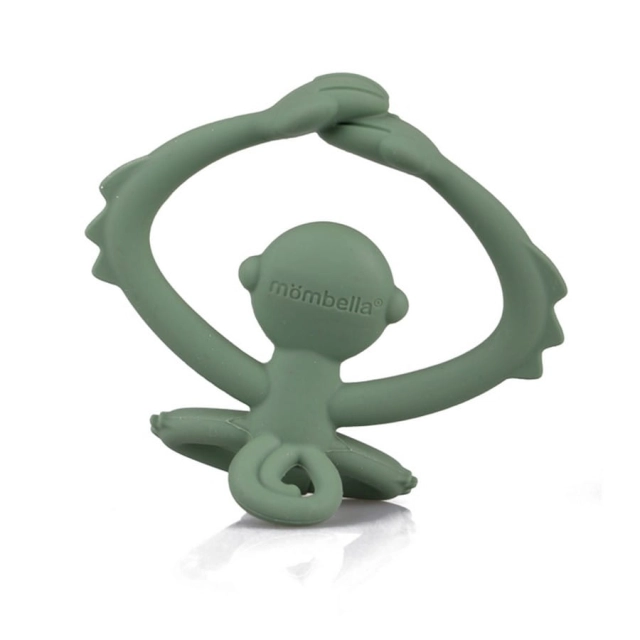 Gryzak, zabawka dla niemowląt Małpka light green | Mombella