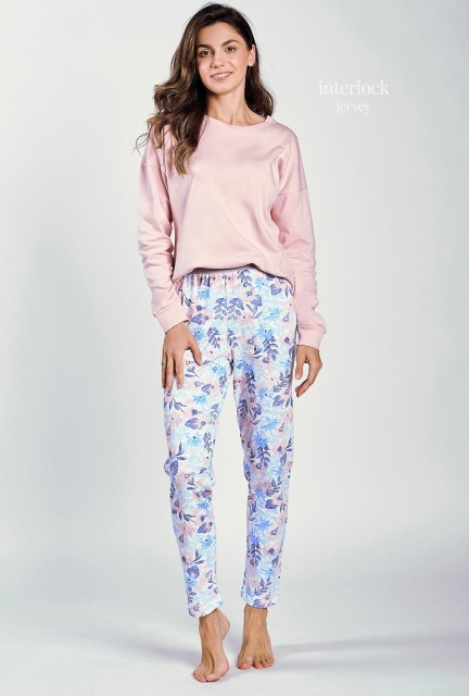 Bawełniana piżama damska z długim rękawem Sylvie | Taro 3239