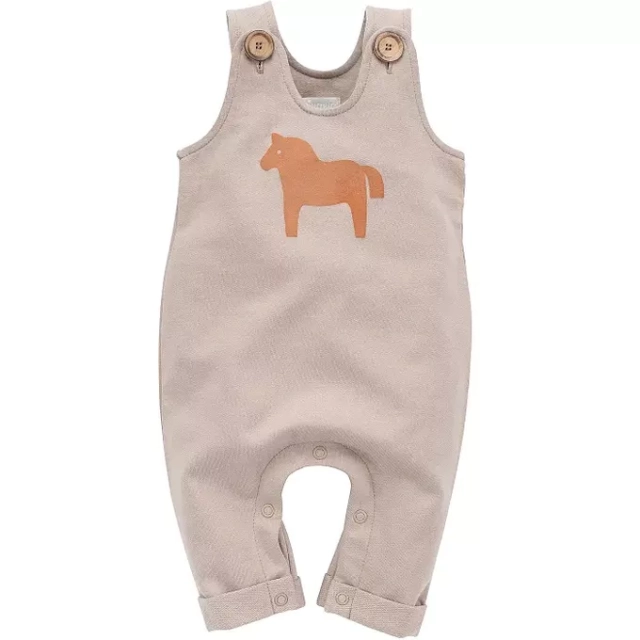 Ogrodniczki niemowlęce brązowe z konikiem - Wooden Pony | Pinokio
