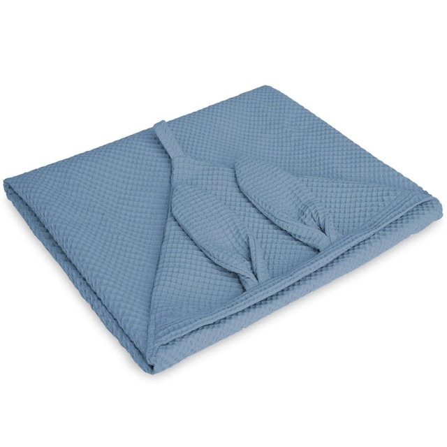 Duże Okrycie Kąpielowe Wafel z kapturem i uszami 70 x 140 cm - Jeans | Dolce Sonno