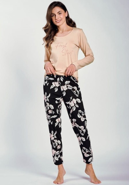 Bawełniana piżama damska Kattie z długim rękawem | Taro 3234