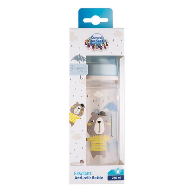 Butelka antykolkowa 240ml szeroka Bonjour Paris - niebieska | Canpol 35/232