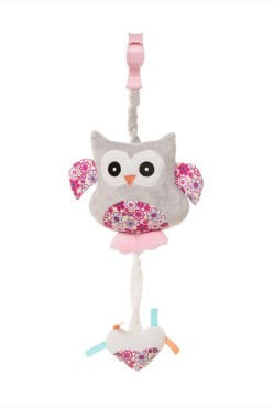Zabawka poztytwka dla niemowląt Music Toy Owl - różowa | 4 Baby 