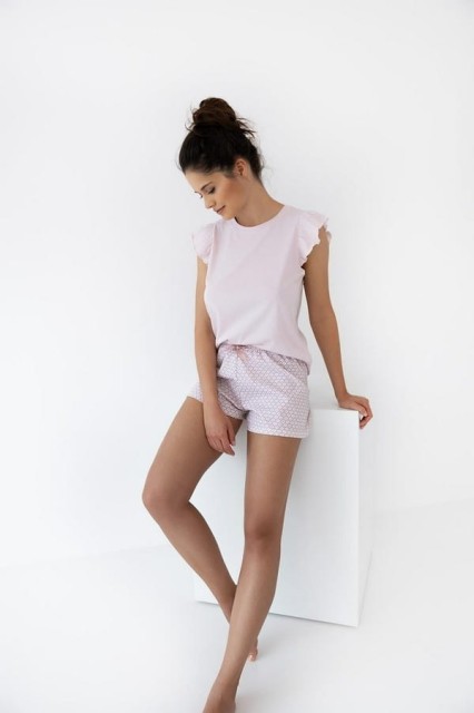 Bawełniana piżama nocna na lato Marcja w kwiatki | Sensis