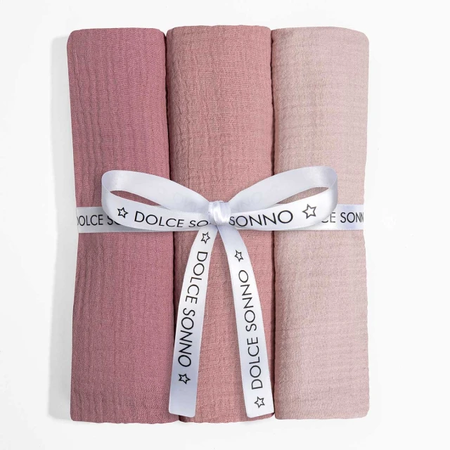 Zestaw 3 Pieluszek Muślinowych 60 x 70 cm 100% Bawełna Oeko-Tex  Zestaw 6 - Dolce Sonno