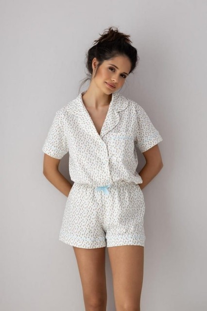 Amalia - rozpina piżama damska w panterkę | Sensis