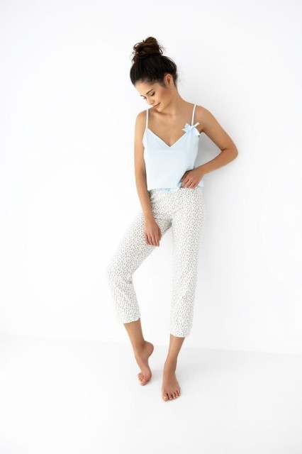 Hana - bawełniana piżama damska na ramiączkach | Sensis