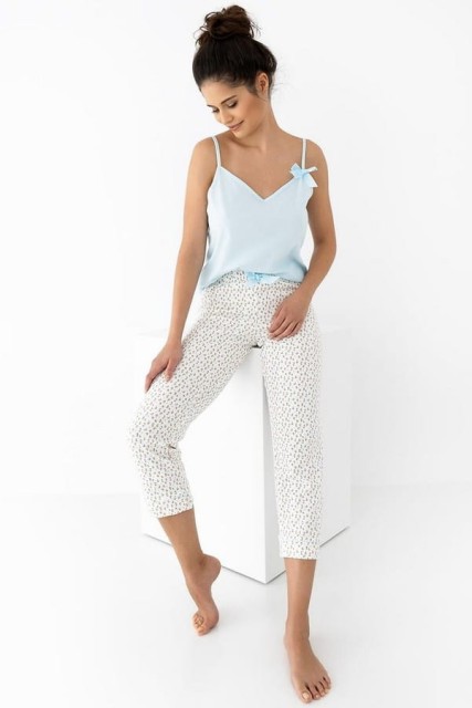 Hana - bawełniana piżama damska na ramiączkach | Sensis