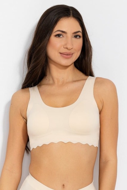 Biustonosz / top bezszwowy Feel Good Bra - Beżowy | Mitex