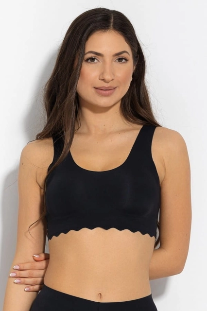Biustonosz / top bezszwowy Feel Good Bra - Czarny | Mitex