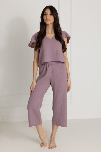 Piżama muślinowa Chiara/ Lawenda - Dolce Sonno