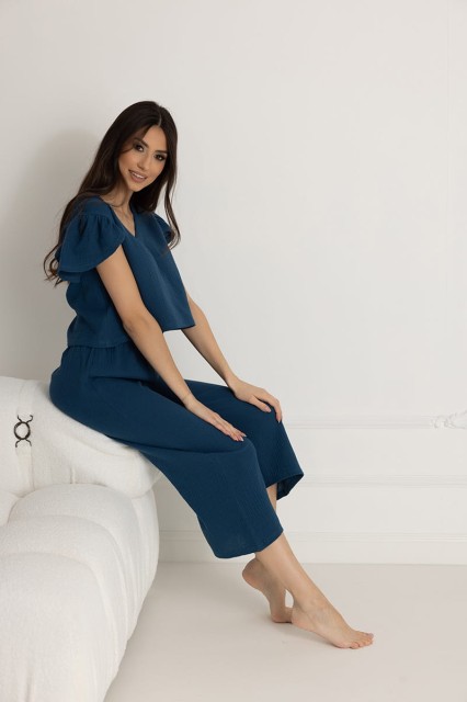 Piżama muślinowa Chiara/ Posejdon - Dolce Sonno