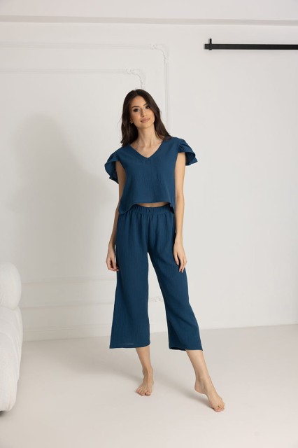 Piżama muślinowa Chiara/ Posejdon - Dolce Sonno