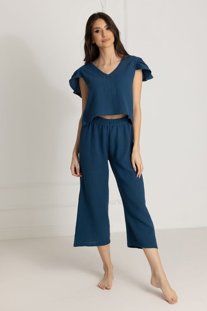 Piżama muślinowa Chiara/ Posejdon - Dolce Sonno