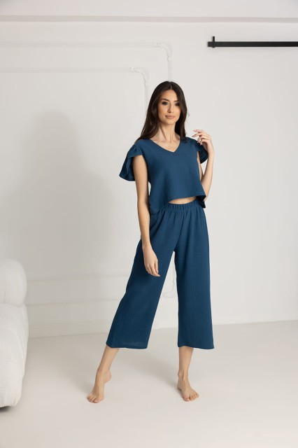 Piżama muślinowa Chiara/ Posejdon - Dolce Sonno