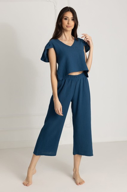 Piżama muślinowa Chiara/ Posejdon - Dolce Sonno