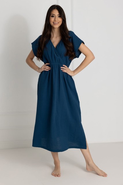 Długa koszula nocna muślinowa Izyda / Posejdon - Dolce Sonno