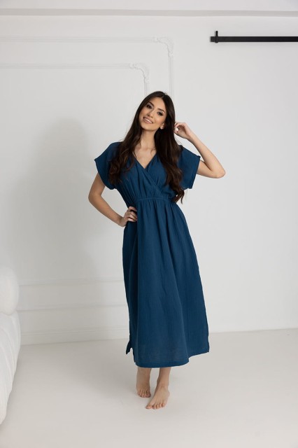 Długa koszula nocna muślinowa Izyda / Posejdon - Dolce Sonno