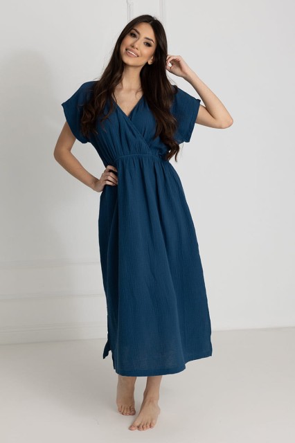 Długa koszula nocna muślinowa Izyda / Posejdon - Dolce Sonno