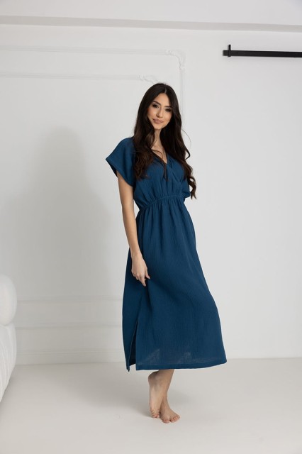 Długa koszula nocna muślinowa Izyda / Posejdon - Dolce Sonno