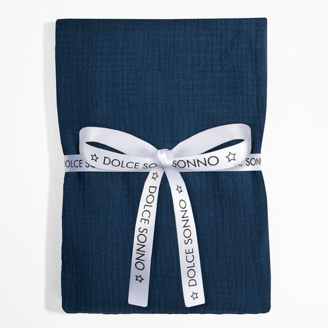 Otulacz pieluszka muślinowa Double Gauze 110cm - granat  Dolce Sonno