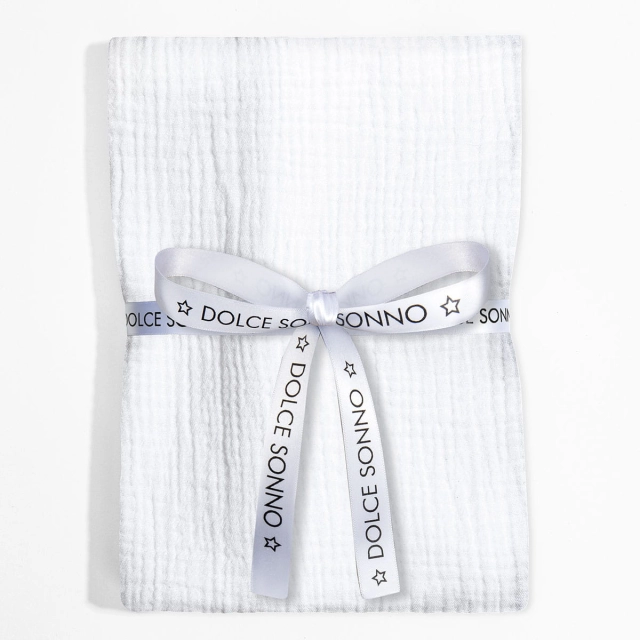 Otulacz pieluszka muślinowa Double Gauze 110cm - Biały  Dolce Sonno.jpg