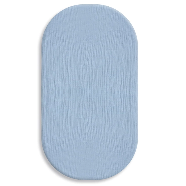 Prześcieradło muślinowe 70x35 cm do kołyski gondoli kosza Mojżesza | Jeans - Dolce Sonno