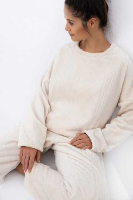 Piżama damska Bridgate Homewear ecru | Sensis