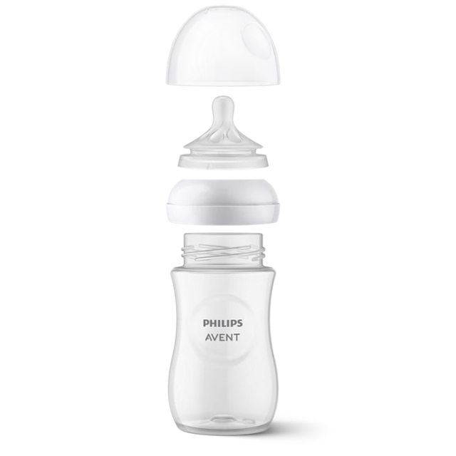 Zestaw startowy Philips Avent Natural Response, 4 butelki antykolkowe 125 ml i 260 ml, smoczek ortodontyczny 0-6m, szczotka do karmienia dla noworodka