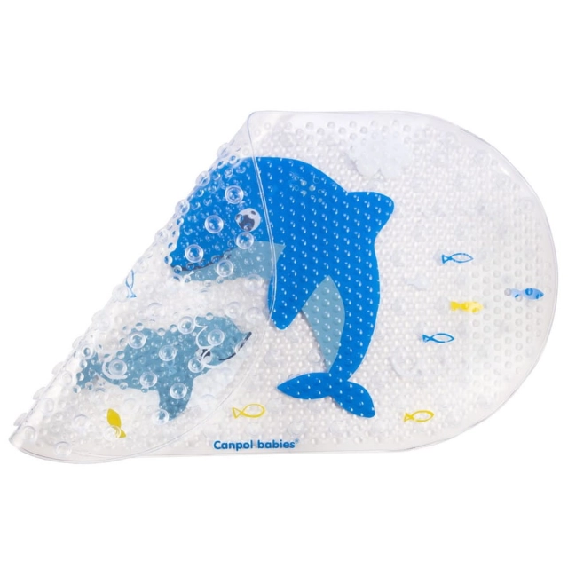 Mata antypoślizgowa kąpielowa 69x38 cm Love&Sea Niebieska | Canpol