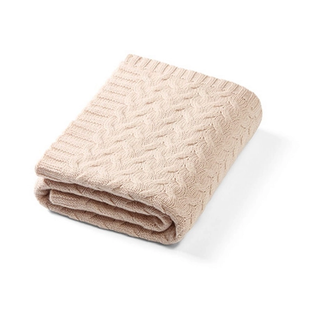 Kocyk z wełny Merino 75x100cm Jasny Beż | Babyono