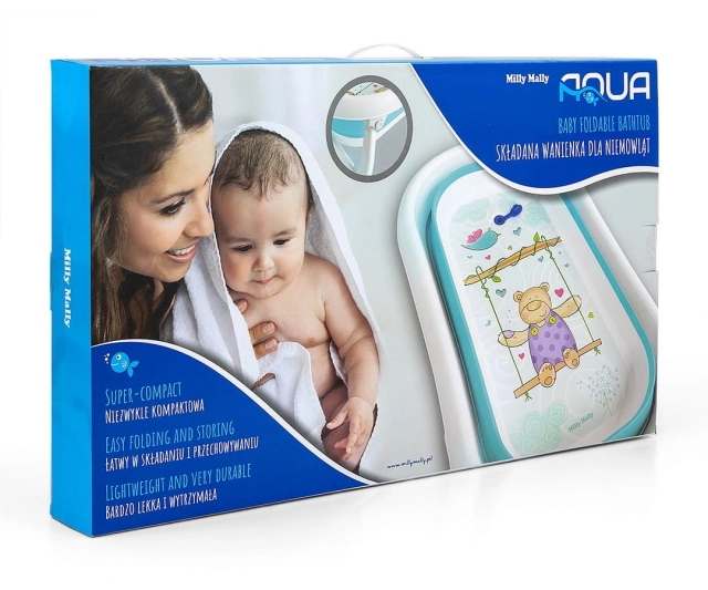 Wanienka składana dla niemowląt Aqua Blue Milly Mally