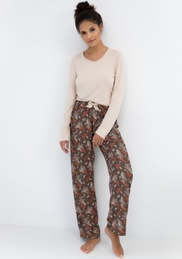 Wiskozowa piżama damska Shelby z długim rękawem i spodniami od Sensis