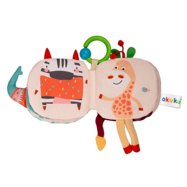 Książeczka sensoryczna dla niemowląt Słonik Akuku A0672