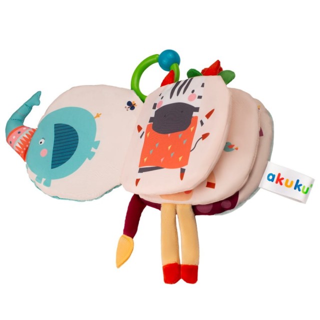Książeczka sensoryczna dla niemowląt Słonik Akuku A0672