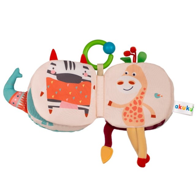 Książeczka sensoryczna dla niemowląt Słonik Akuku A0672