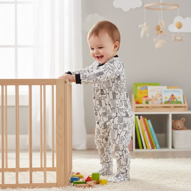 Pajac niemowlęcy Czarne Słonie - Dolce Sonno