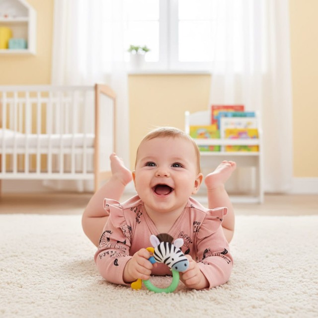 Body kopertowe niemowlęce z długim rękawem Funny Zebra Blush - Dolce Sonno