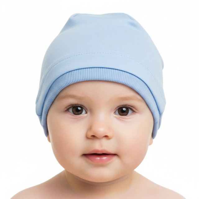 Czapka z dresówki dla niemowląt i dzieci Miki Błękit - Dolce Sonno